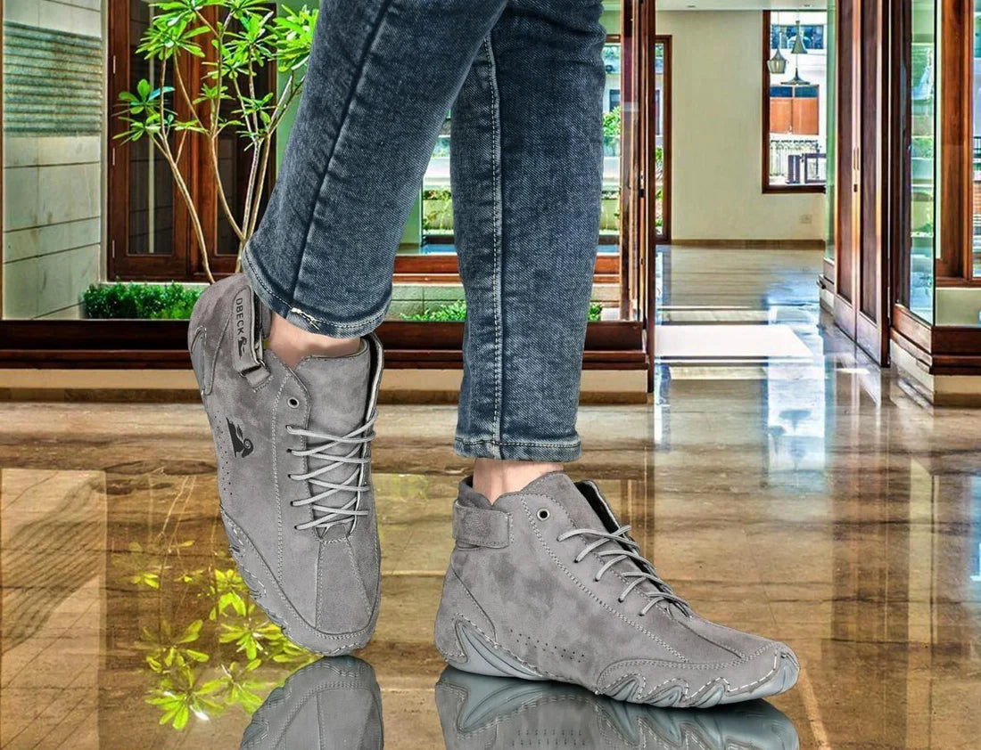Premium Italian Handmade Suede Casual Boots – Grey