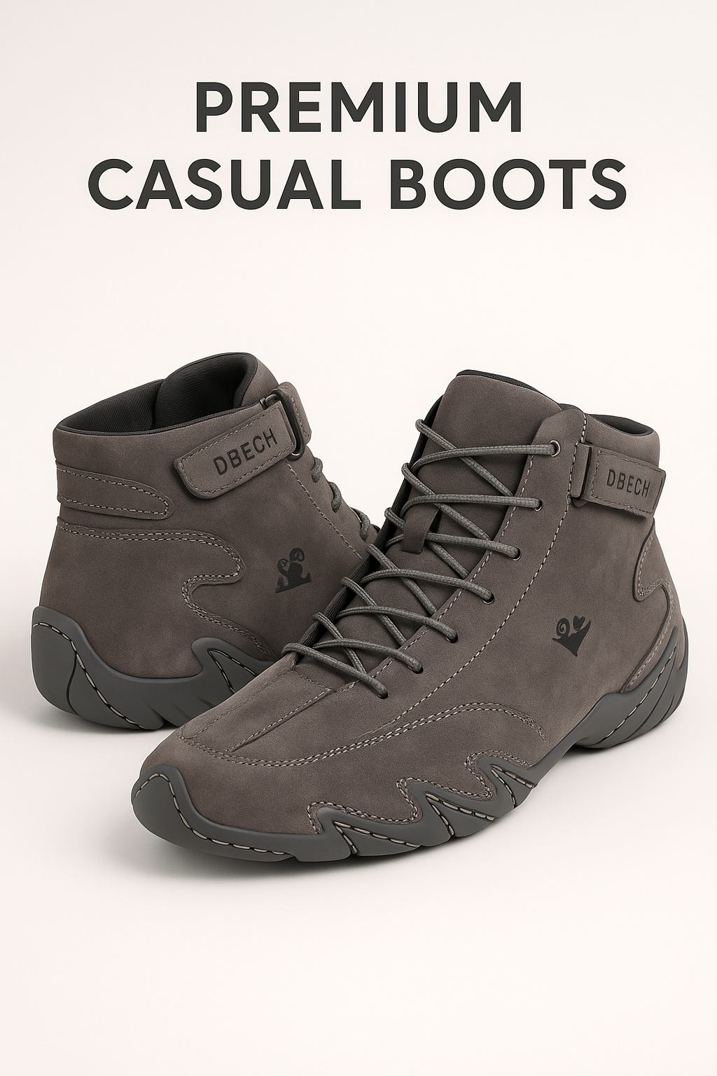 Premium Italian Handmade Suede Casual Boots – Grey