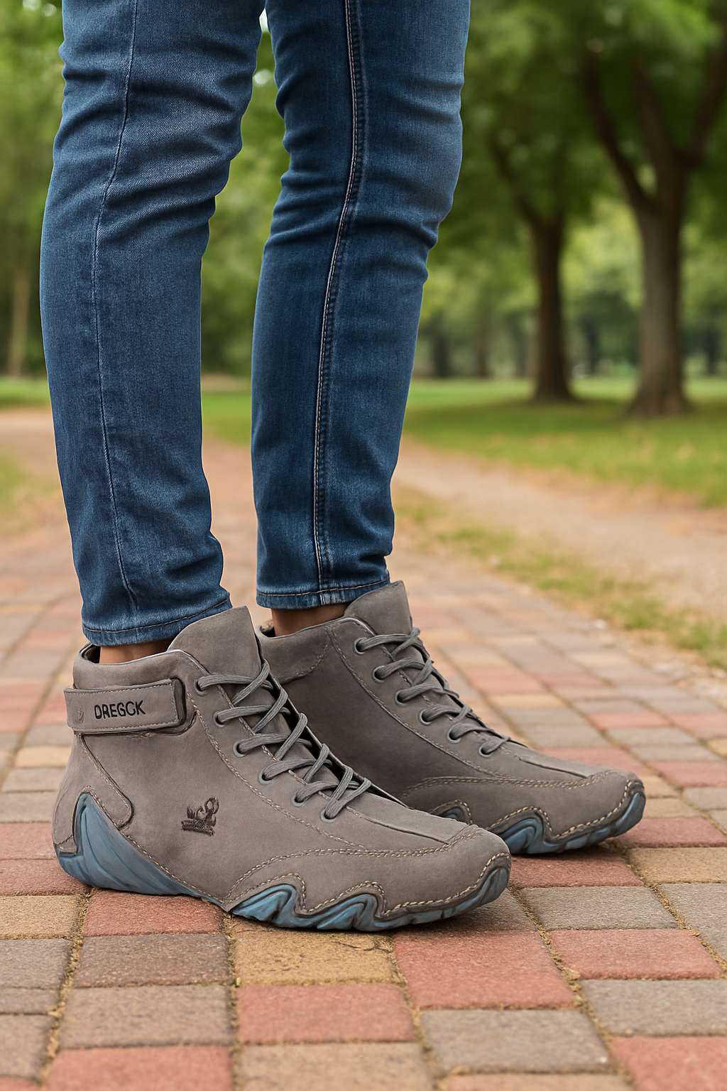 Premium Italian Handmade Suede Casual Boots – Grey