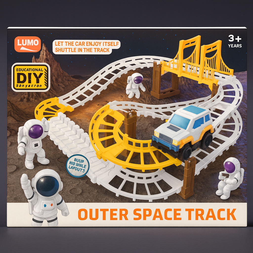 Astronaut Spaceship Track Set - Outer Space Toy Set for Kids