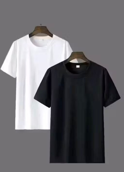 Men Solid Round Neck Tshirt